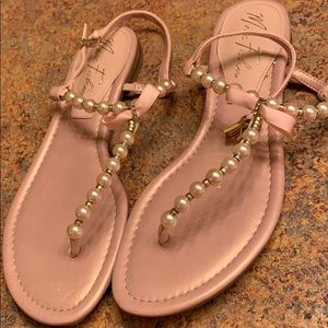 Rose Gold pearl sandals